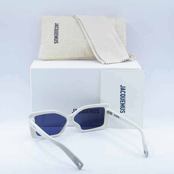 Jacquemus SPIAGGIA JAC/41 C3 Geometric Sunglasses - White/Blue - Picture 10 of 10